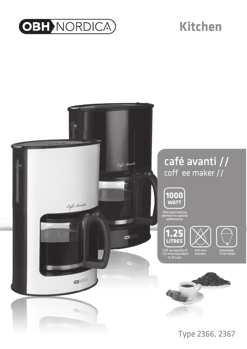 Page n°1 - Manuel utilisateur OBH Nordica Café Avanti
