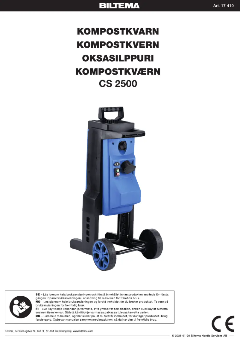 Page 1 de la notice Manuel utilisateur Biltema 17-410