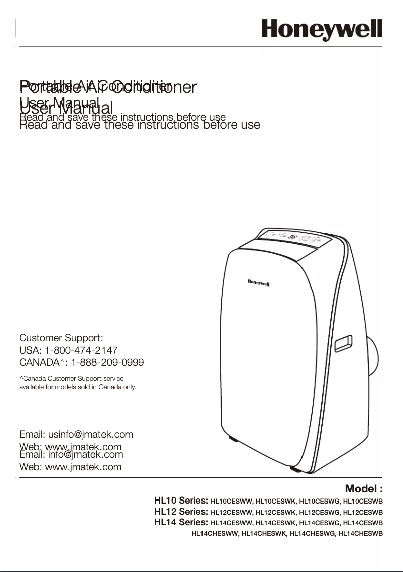 Page 1 de la notice Manuel utilisateur Honeywell HL14CESWB