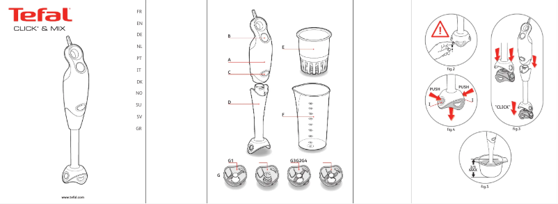 Page n°1 - Manuel utilisateur Tefal Click & Mix 600 HB8021