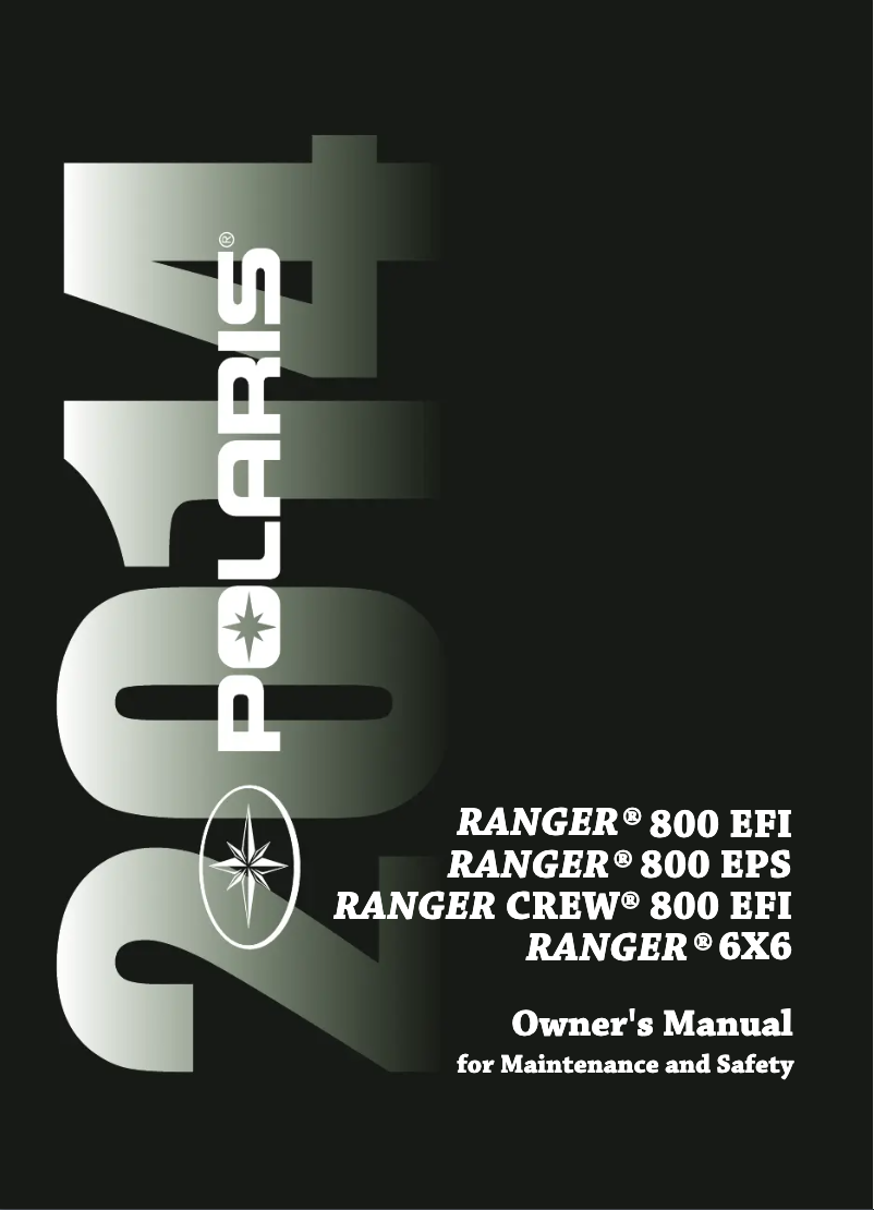 Page n°1 - Manuel utilisateur Polaris Ranger Crew 800 EFI (2014)