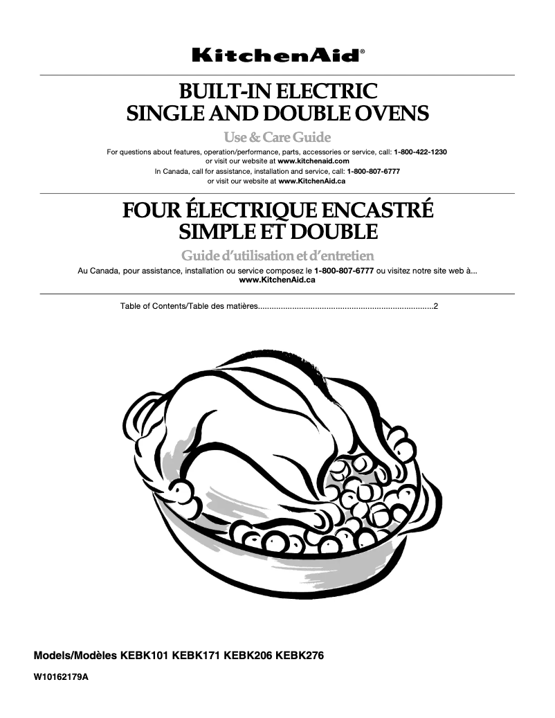 Page 1 de la notice Manuel utilisateur KitchenAid Architect KEBK206SSS