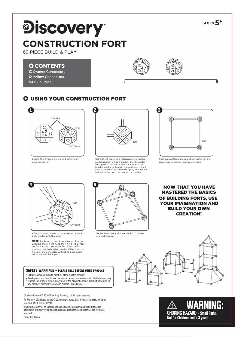 Page 1 de la notice Manuel utilisateur Discovery Construction Fort