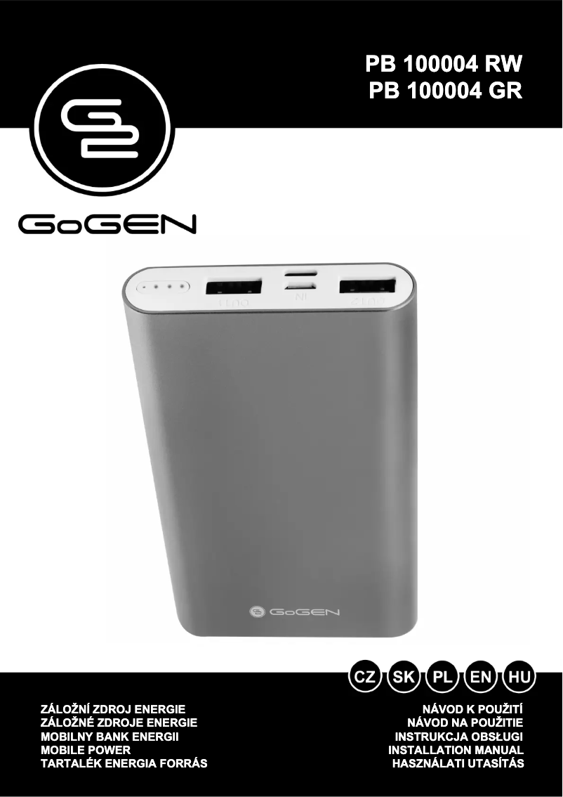 Page 1 de la notice Manuel utilisateur GoGen PB100004RW