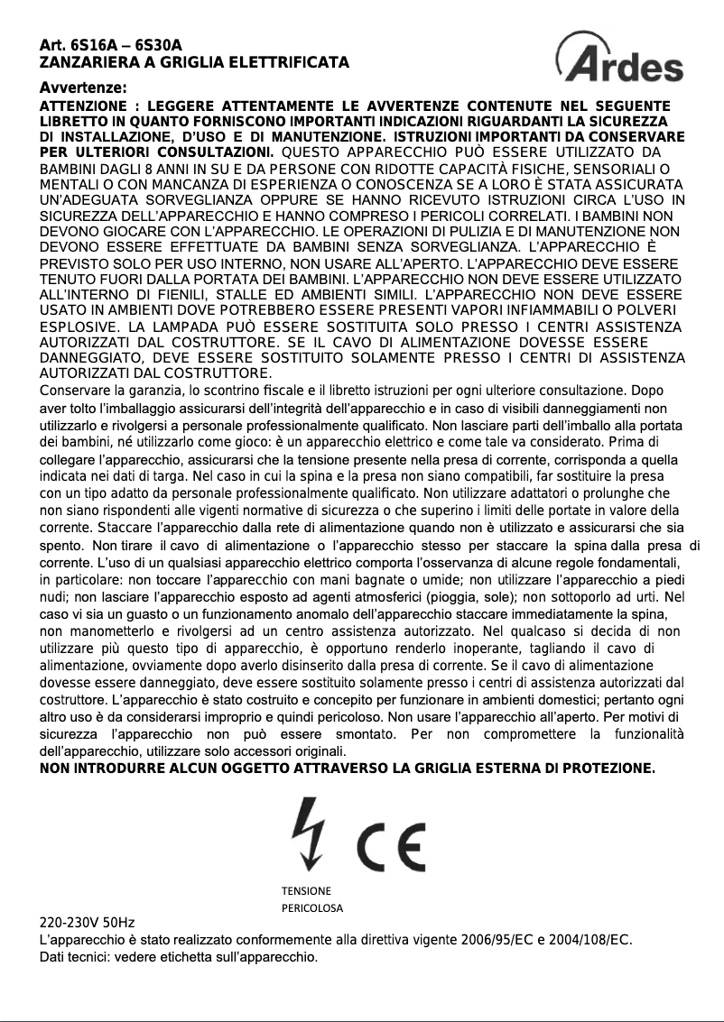 Página 1 del manual Manual de usuario Ardes 6S16A