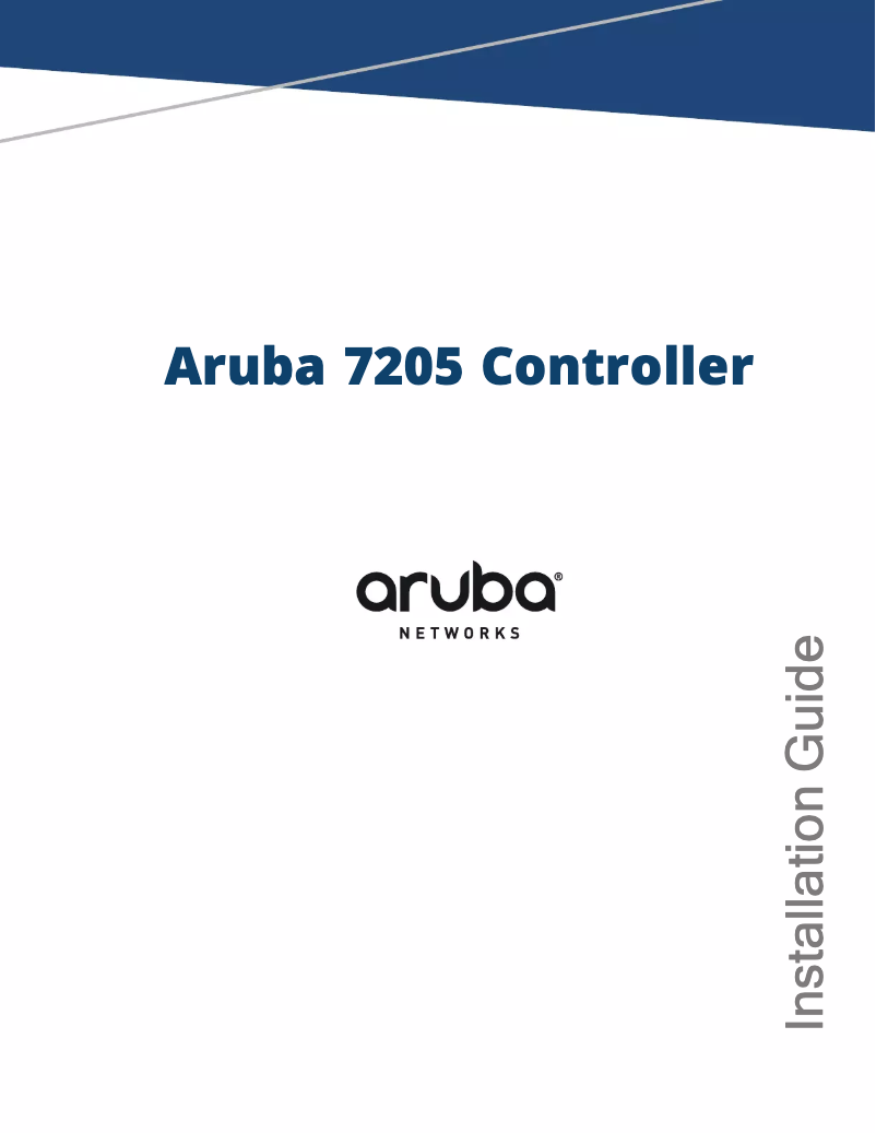 Page 1 of the manual User Manual Aruba 7205