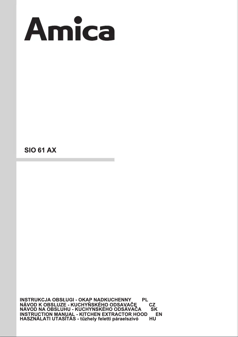 Image de la première page du manuel de l'appareil SIO 61 AX