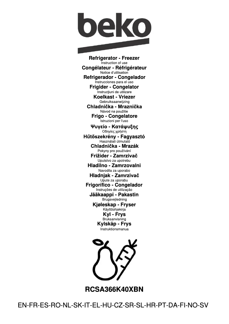 Image de la première page du manuel de l'appareil RCSA366K40XBN