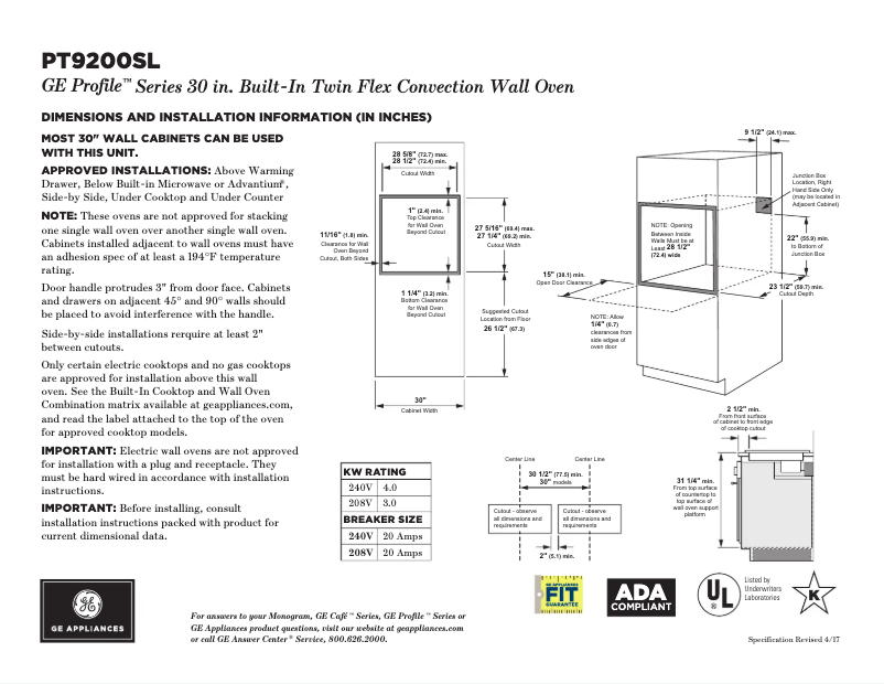 Image de la première page du manuel de l'appareil Profile PT9200SLSS