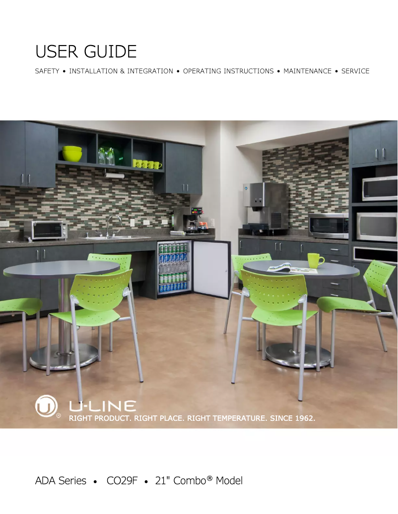 Page n°1 - Manuel utilisateur U-Line U-CO29FW-00A