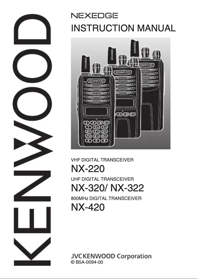 Page 1 de la notice Manuel utilisateur Kenwood NX-322
