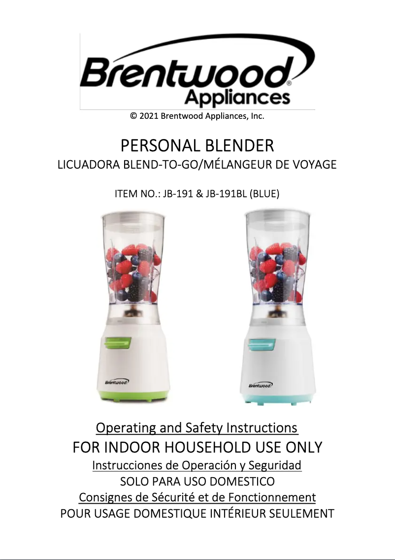 Página 1 del manual Manual de usuario Brentwood JB-191