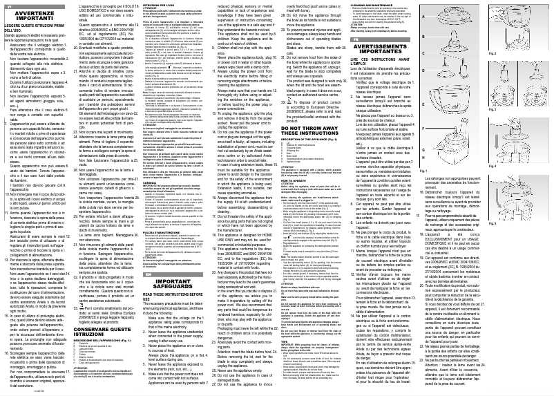 Página 1 del manual Manual de usuario Ariete Robomix Reverse 1767