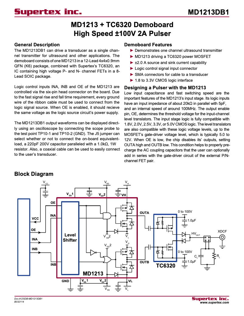 Imagen de la primera página del manual del dispositivo MD1213DB1