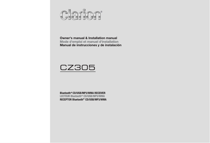 Page n°1 - Manuel utilisateur Clarion CZ305