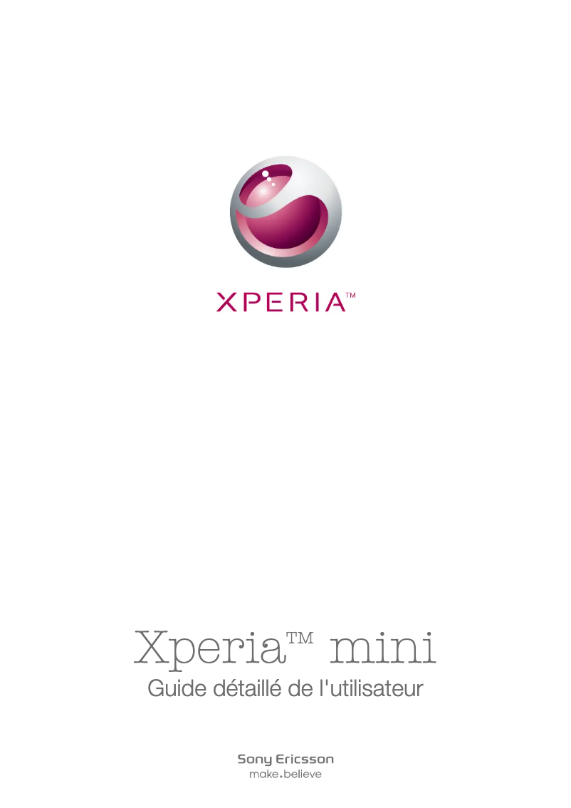 Page 1 de la notice Manuel utilisateur Sony Ericsson Xperia Mini