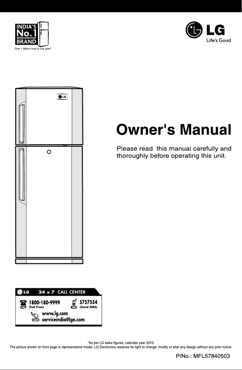 Page 1 de la notice Manuel utilisateur LG GL-254ATG5