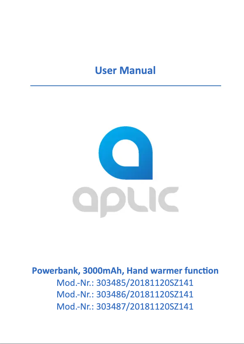 Page n°1 - Manuel utilisateur Aplic 303485