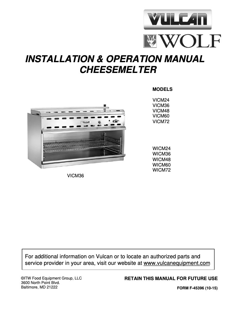 Page n°1 - Manuel utilisateur Vulcan VICM48