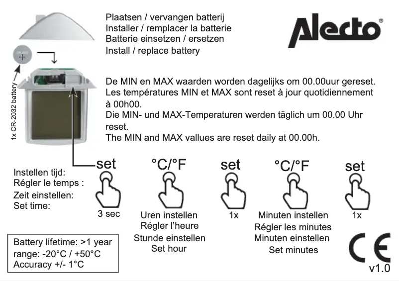 Page 1 de la notice Manuel utilisateur Alecto OT-01