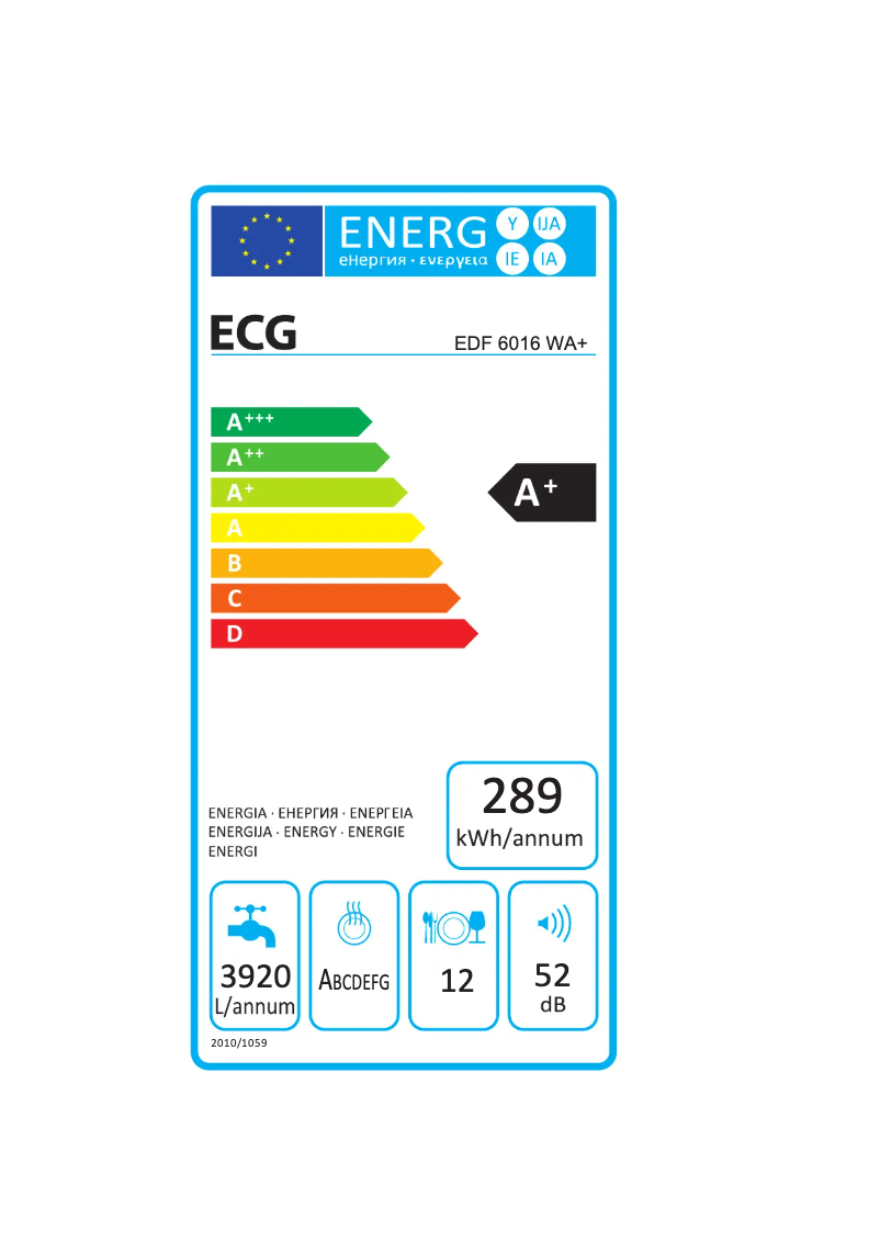 Image de la première page du manuel de l'appareil EDF 6016 WA+