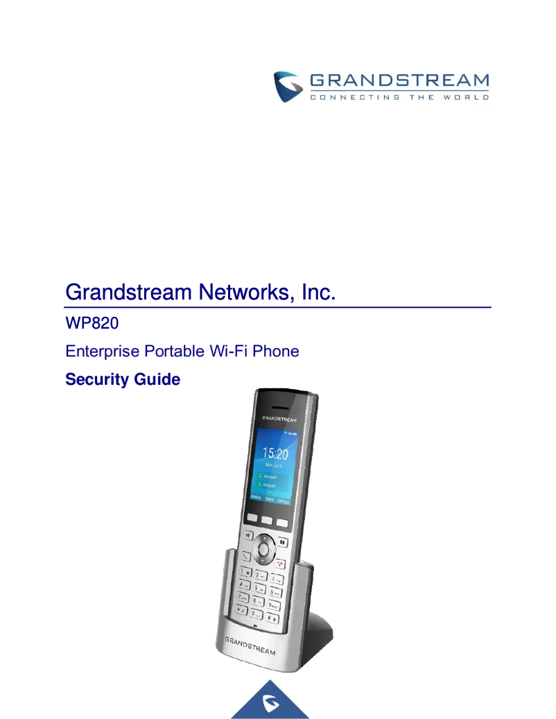 Page n°1 - Instructions de sécurité Grandstream WP820