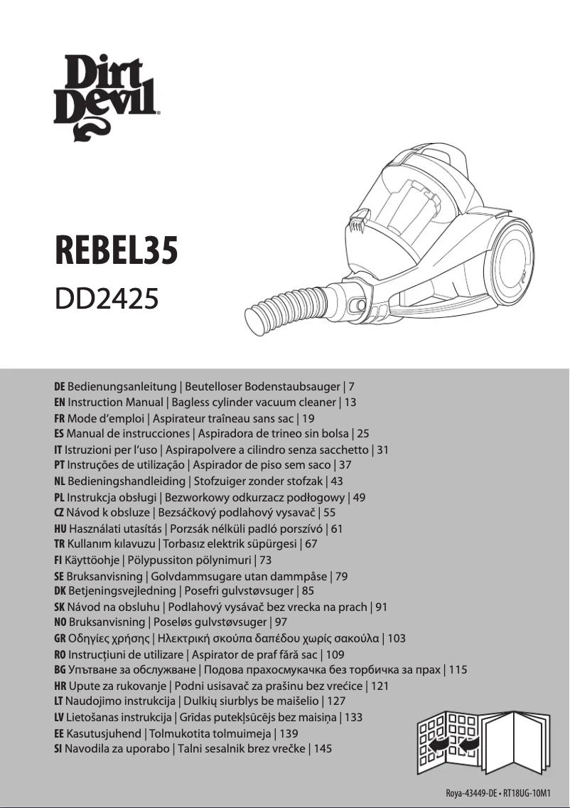 Page 1 de la notice Manuel utilisateur Dirt Devil Rebel 35