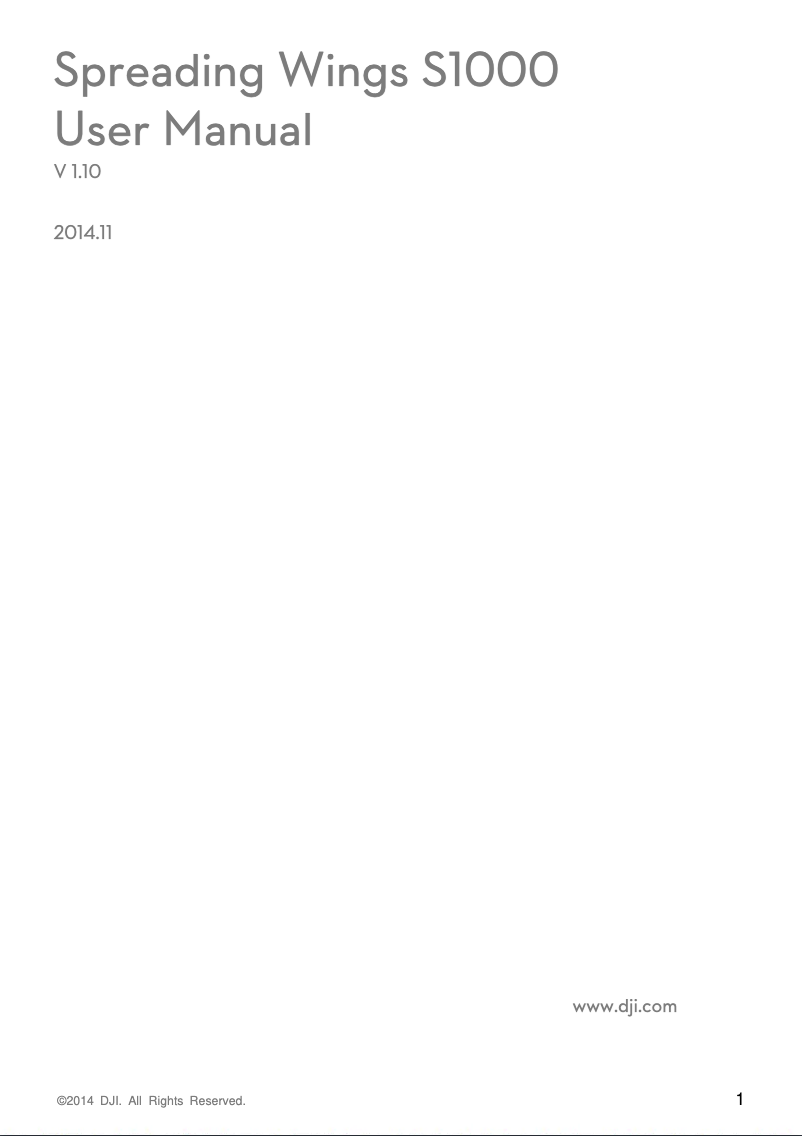 Image de la première page du manuel de l'appareil Spreading Wings S1000