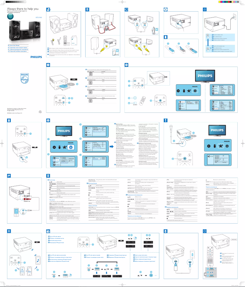 Page 1 de la notice Guide de démarrage rapide Philips BTD3180