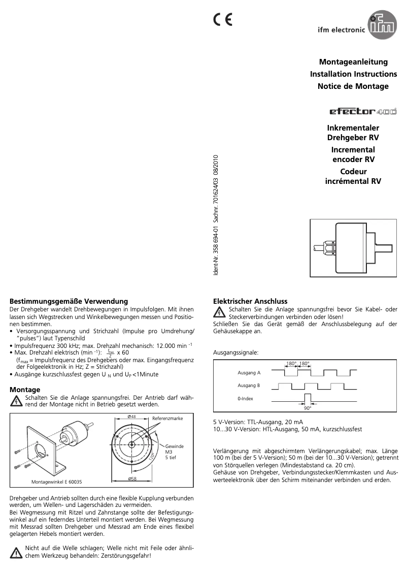 Page n°1 - Manuel utilisateur IFM RV6027