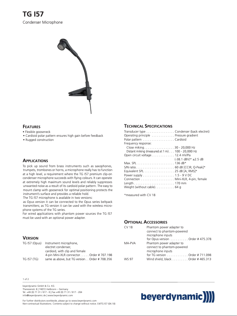 Image de la première page du manuel de l'appareil TG I57