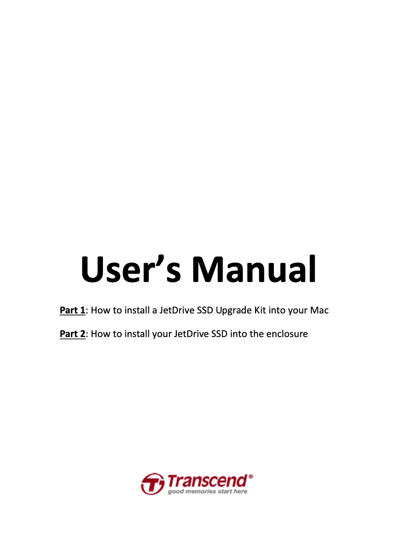 Image de la première page du manuel de l'appareil JetDrive 500