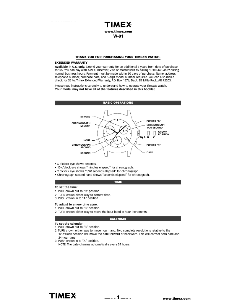 Image de la première page du manuel de l'appareil Weekender TW2P62100
