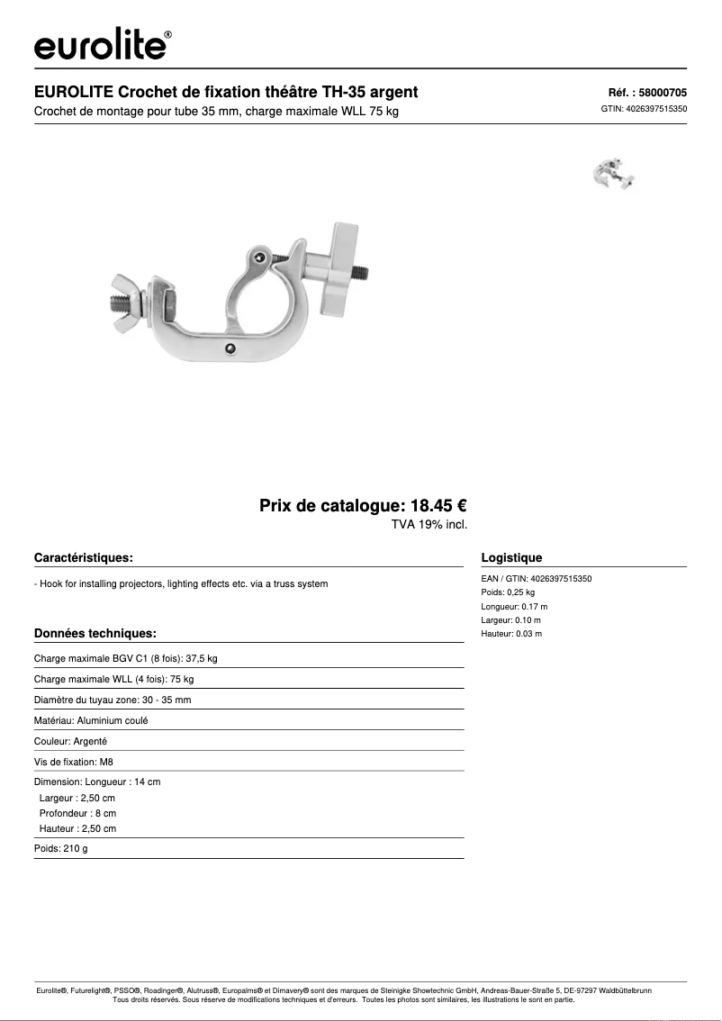 Image de la première page du manuel de l'appareil TH-35