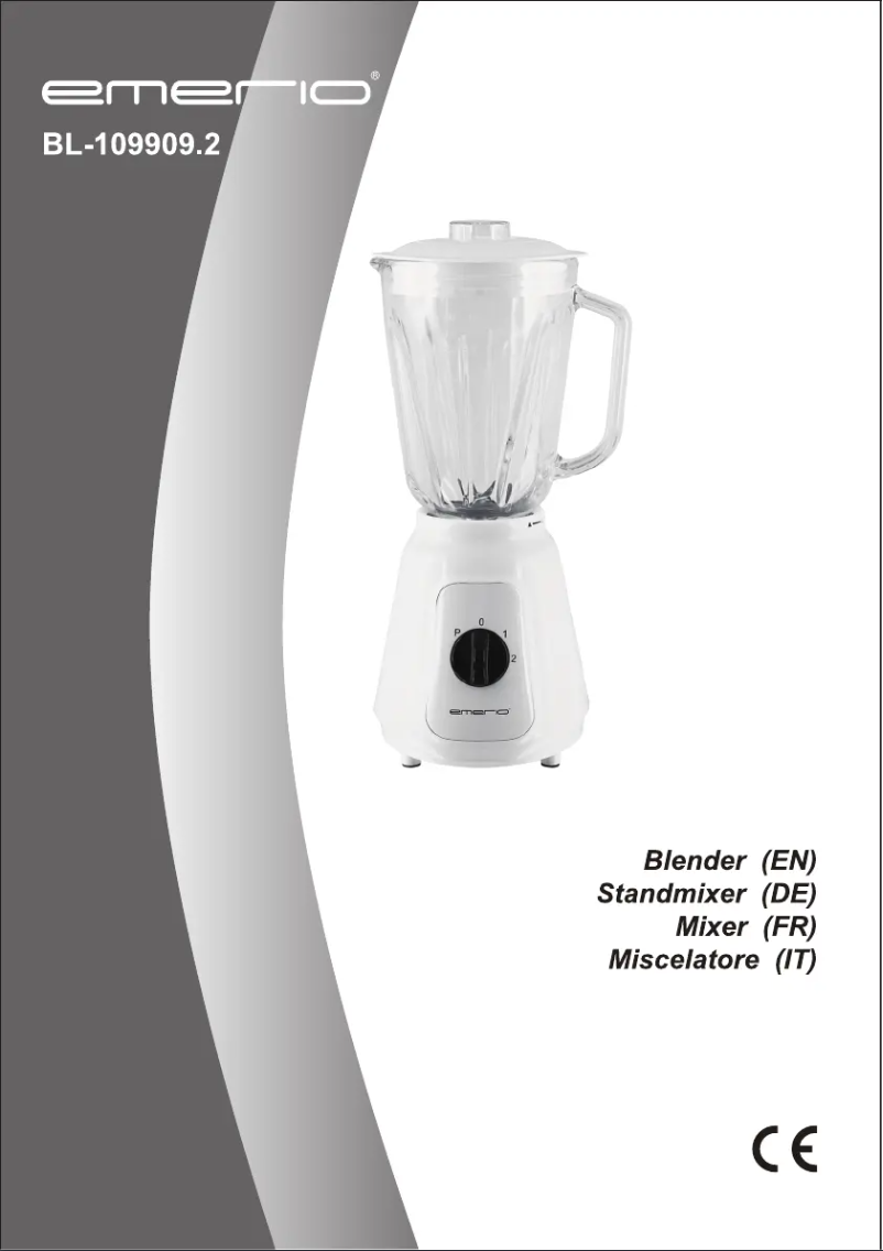 Page 1 de la notice Manuel utilisateur Emerio BL-109909