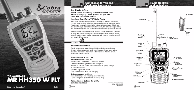 Page 1 de la notice Manuel utilisateur Cobra MR HH350W FLT