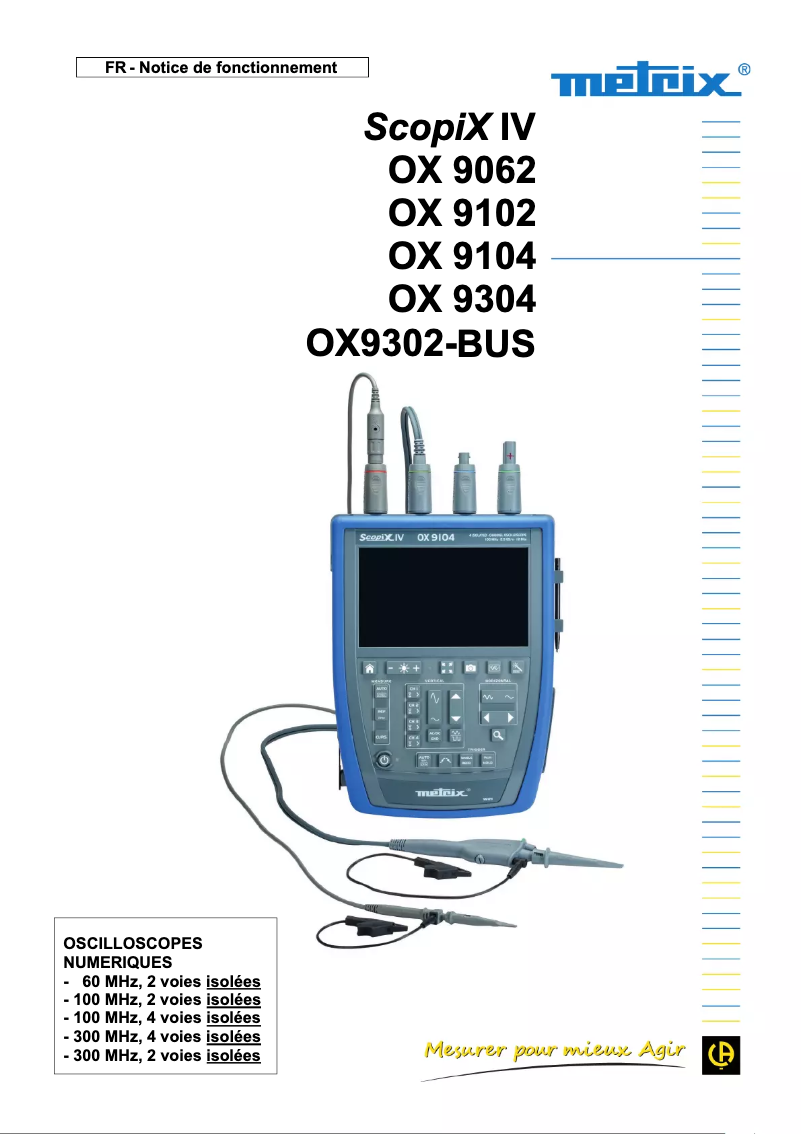 Image de la première page du manuel de l'appareil ScopiX IV OX 9304