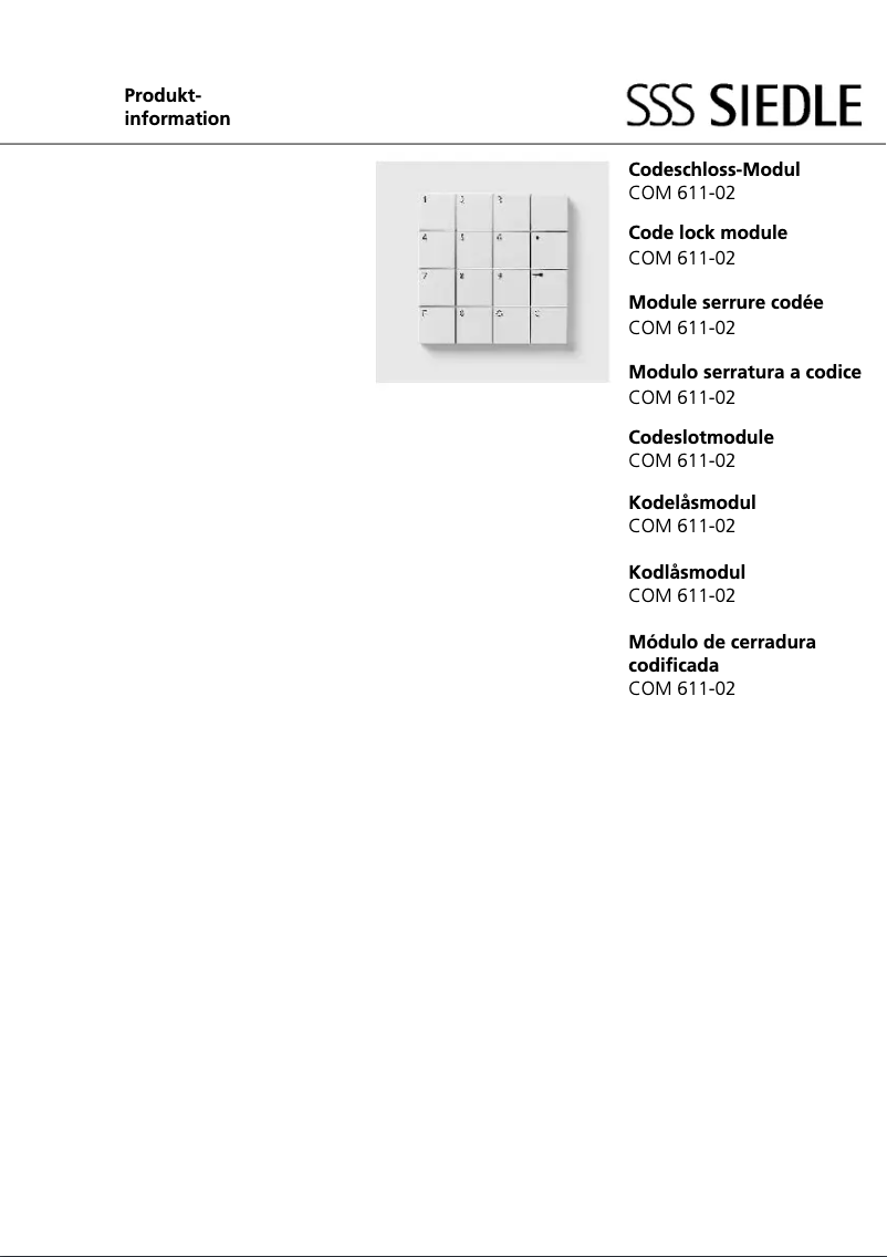 Image de la première page du manuel de l'appareil COM 611-02 W