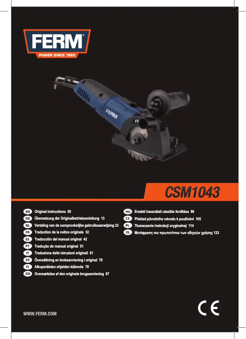 Page 1 de la notice Manuel utilisateur Ferm CSM1043