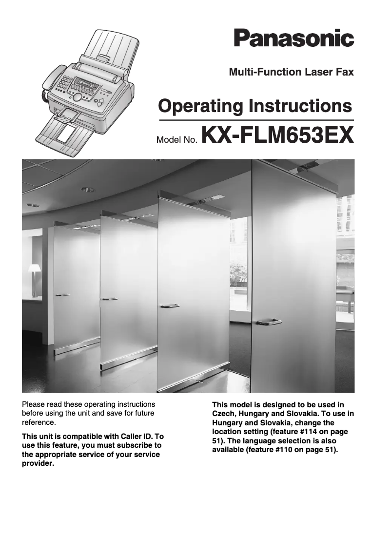 Page 1 de la notice Manuel utilisateur Panasonic KX-FLM653EX