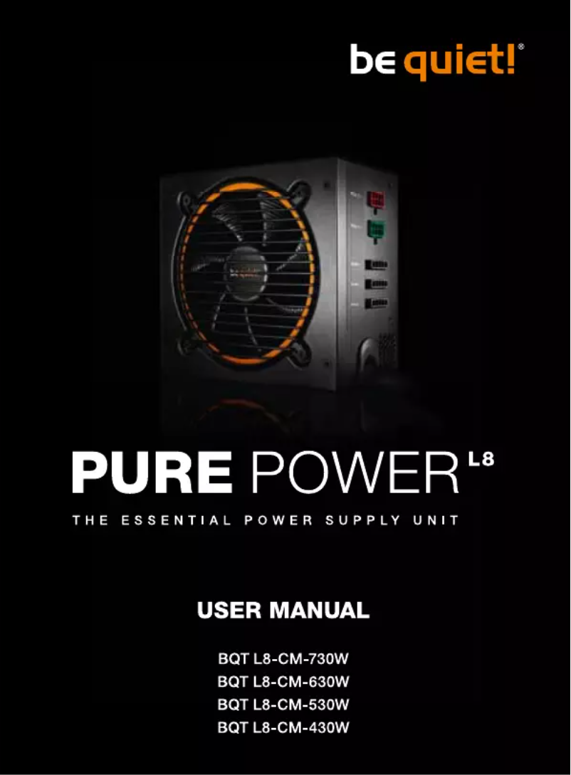 Page n°1 - Manuel utilisateur Be Quiet! Pure Power L8 CM 530W
