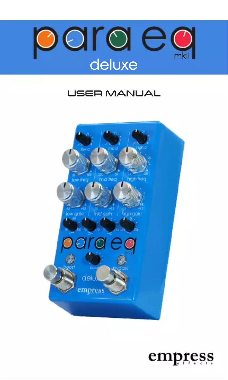 Image de la première page du manuel de l'appareil Para EQ MkII Deluxe