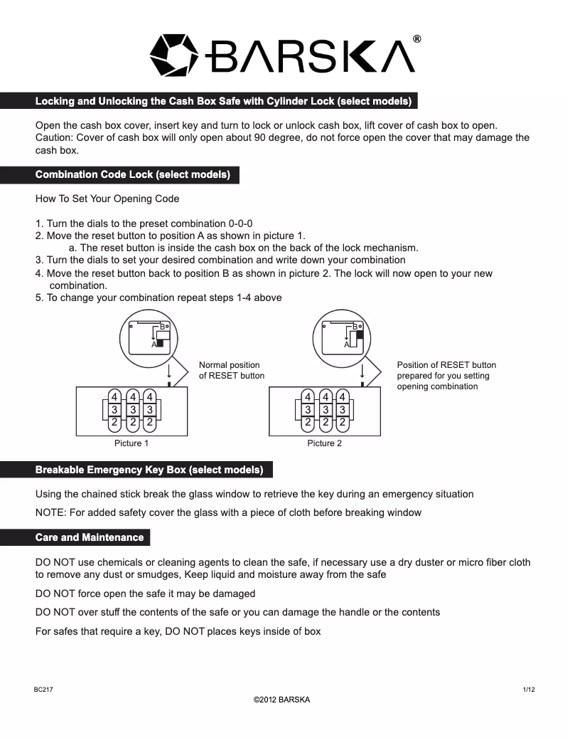 Página 1 del manual Manual de usuario Barska CB11828