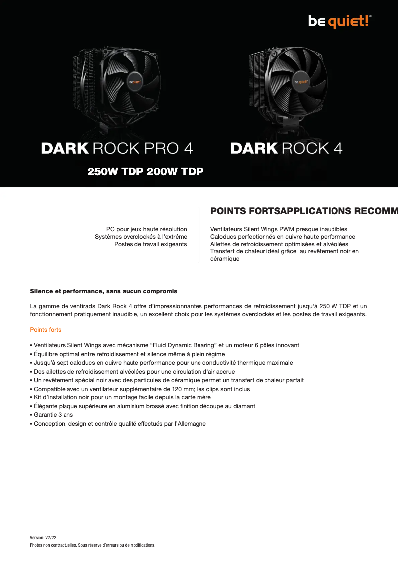 Image de la première page du manuel de l'appareil Dark Rock 4