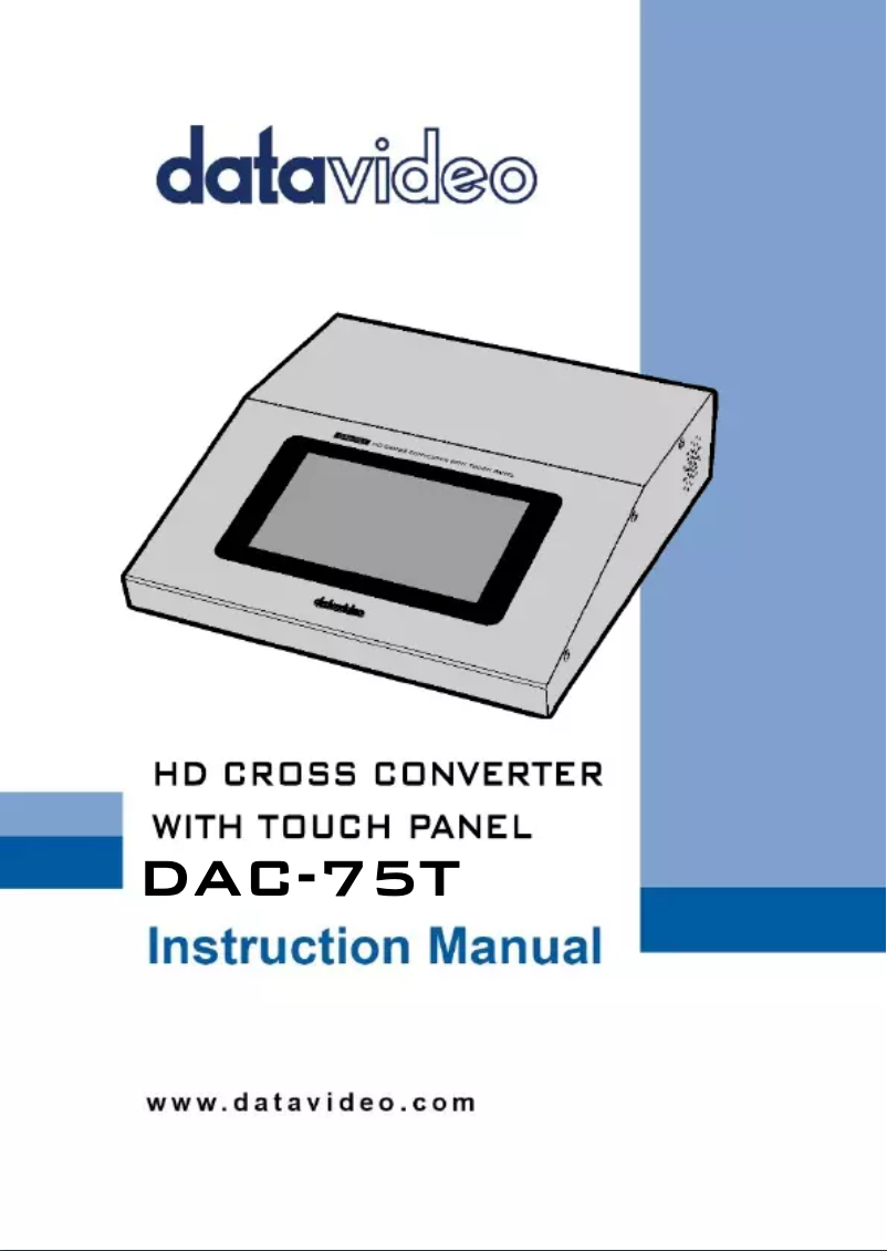 Page n°1 - Manuel utilisateur DataVideo DAC-75T