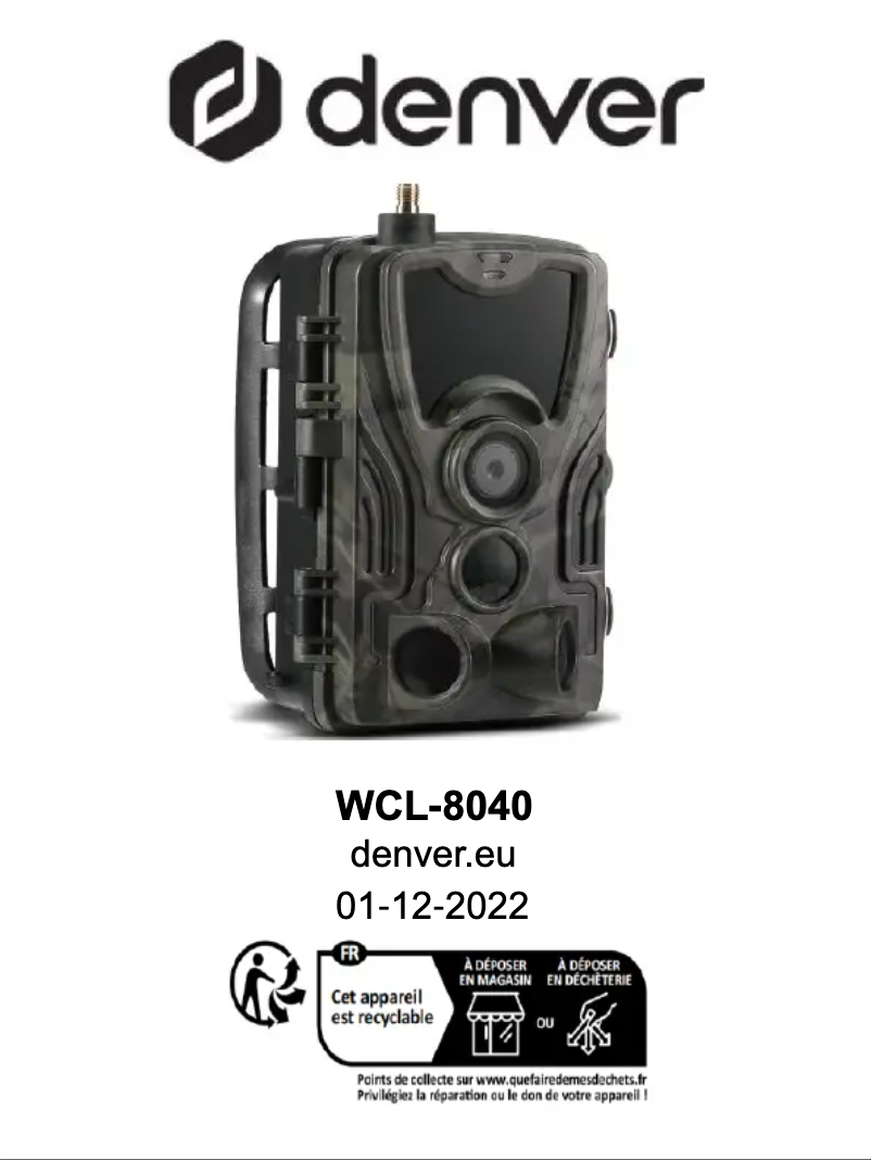 Page 1 de la notice Manuel utilisateur Denver WCL-8040