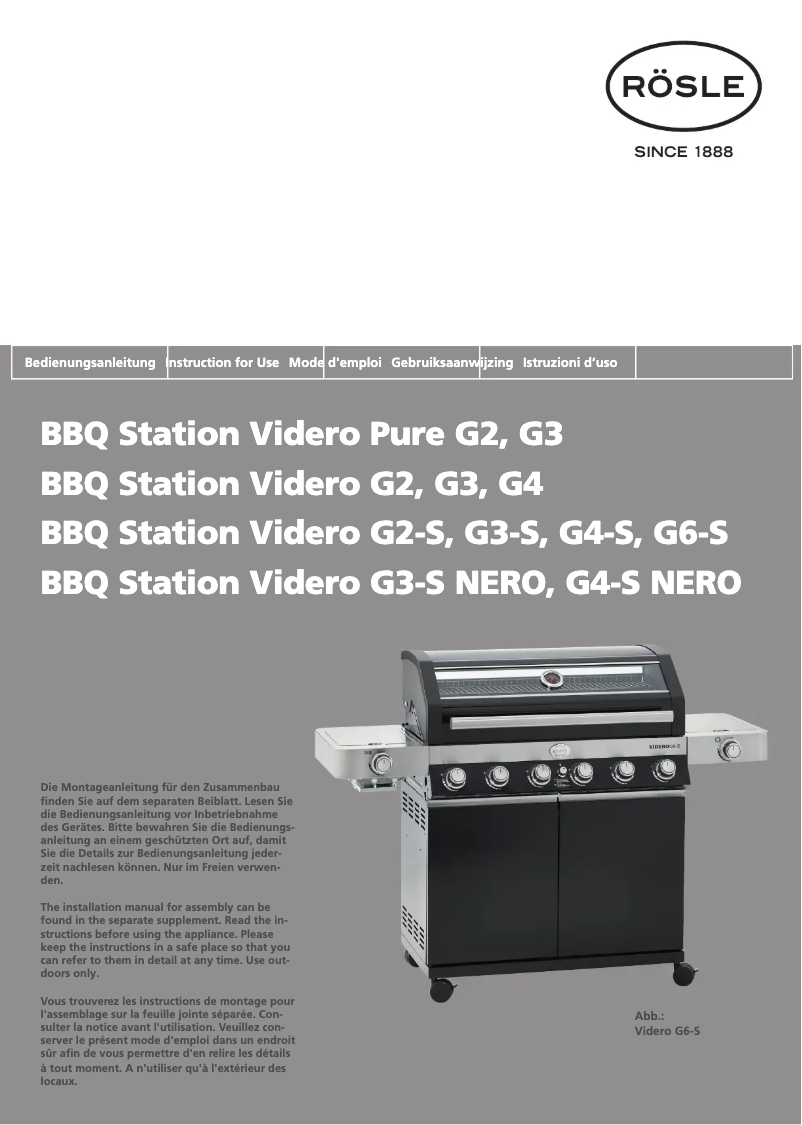 Image de la première page du manuel de l'appareil VIDERO G3 Pure