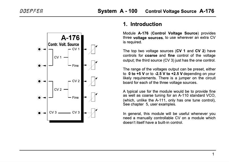 Image de la première page du manuel de l'appareil A-176
