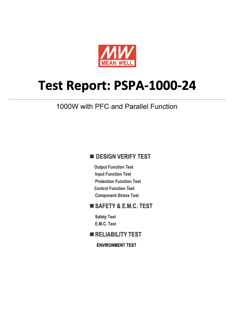 Image de la première page du manuel de l'appareil PSPA-1000-24