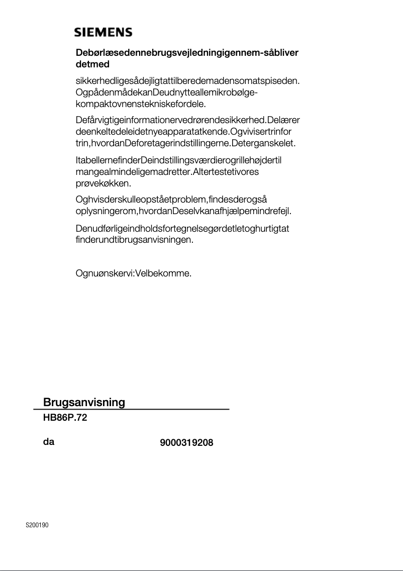 Image de la première page du manuel de l'appareil HB86P572